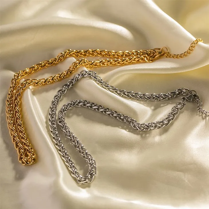 18K Gold Stainless Steel Keel Chain Bracelet