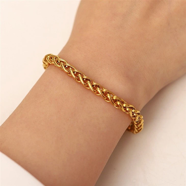18K Gold Stainless Steel Keel Chain Bracelet