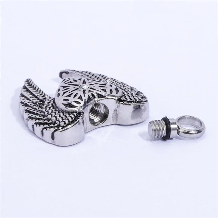 angel wing cremation pendant
