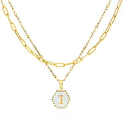 حرف سلسلة طبقة مزدوجة قلادة