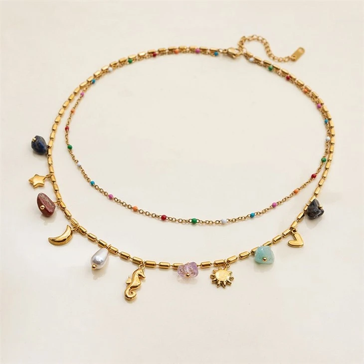 Hippocampus Multi Charm Layered Necklace best