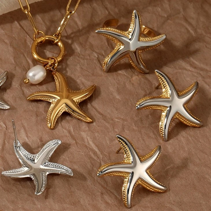 Ocean Starfish Stud Earrings high quality