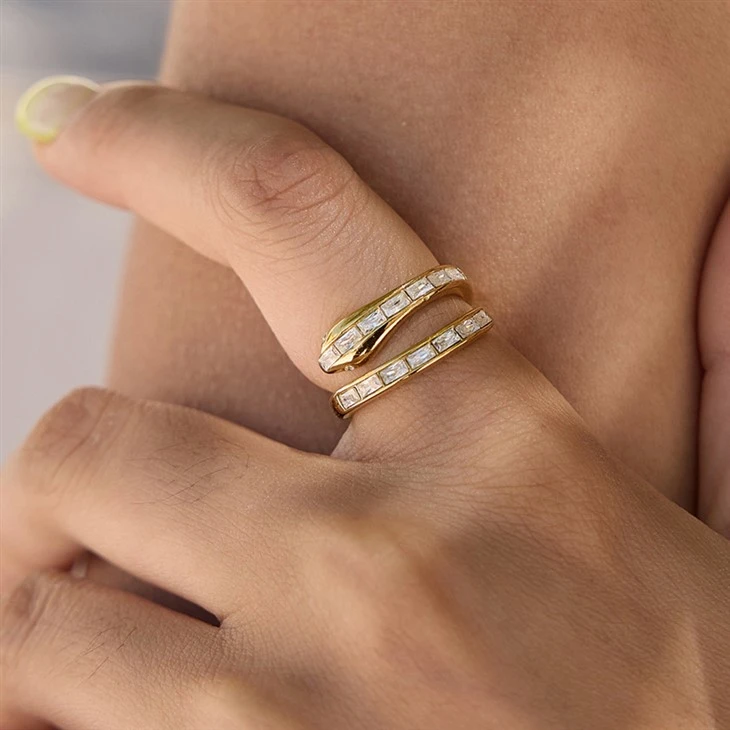 Sleek Double Wrap Inlaid Ring