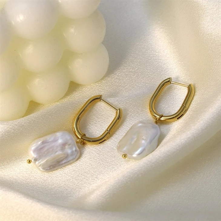 U Hoop Baroque Pearl Drops factory